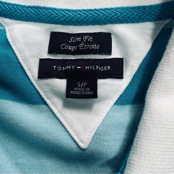 Tommy Hilfiger Blue Striped Polo Shirt with Intarsia Crest Logo - Picture 4 of 10